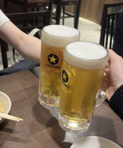 生で乾杯